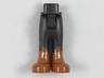 Mini Doll Hips and Trousers with Back Pockets with Dark Orange Boots with Copper Leaves Pattern - Thick Hinge