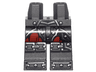 Hips and Legs with Metallic Silver Armor with Rivets, Red Fabric, Chain Mail on Knees and Boots Pattern