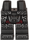 Hips and Legs with Silver Armor, Chains Around Knees and Toecaps and Dark Red Snakes Pattern