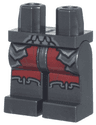 Hips and Legs with Dark Silver Crude Plate Mail Armor, Boot Tops, and Dark Red Pants Pattern