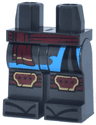Hips and Legs with Dark Red and Gold Sash and Knee Pads, Robe Ends with Dark Azure Trim and and Black Zori Sandals Pattern