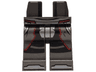 Hips and Legs with SW Mandalorian Silver Armor Plates and Toes, Black Panels with Dark Red Trim Pattern