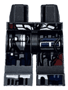 Hips and 1 Pearl Dark Gray Left Leg, 1 Dark Bluish Gray Right Leg with Dark Red, Dark Blue and Silver Armor Pattern