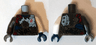 Torso Black, Dark Red, and Dark Blue Armor with Red Avengers Logo Pattern (Ultron MK1) / White Arm Left / Pearl Dark Gray Arm Right / Dark Blue Hand Left / Dark Bluish Gray Hand Right
