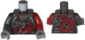 Torso Ninjago Female Armor with Clock and Dark Red Snakes Pattern / Dark Red Arm Left / Pearl Dark Gray Arm Right / Dark Bluish Gray Hands