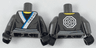 Torso Ninjago Female Robe with Ninjago Logogram 'WATER', Silver Medallion Pattern / Pearl Dark Gray Arms with Silver Elbow Pads Pattern / Black Hands