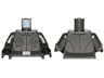 Torso SW First Order Officer Male Uniform Shirt with Collar, Silver Code Cylinders, Black Belt with Narrow Buckle Pattern / Pearl Dark Gray Arms / Black Hands