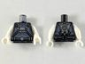 Torso Armor with Sand Blue Highlights, Dark Bluish Gray Hoses, Silver Gear and Buckle Pattern / White Arms / White Hands