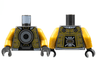 Torso Gold Vest, Silver Circuitry, Large Dark Bluish Gray Speaker Dome Pattern / Pearl Gold Arms / Black Hands