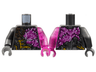 Torso Broken Armor, Magenta Chest Pattern / Trans-Dark Pink Arm Left / Pearl Dark Gray Arm Right / Magenta Hand Left / Dark Bluish Gray Hand Right