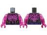 Torso Armor, Broken with Magenta Chest with Spikes, White Trim, Dragon Logo Pattern / Trans-Dark Pink Arms / Magenta Hands