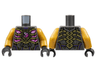 Torso Armor, Gold Ribs, Magenta Dragon Logo and Trim, Silver Scales Pattern / Pearl Gold Arms / Black Hands