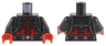 Torso Jacket with Red Flames and Dark Bluish Gray Straps and Belt with Pouches Pattern / Pearl Dark Gray Arms / Red Hands