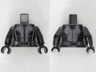 Torso Female Black Jumpsuit with Zipper, Belt with Dark Red Buckle, Metallic Light Blue Trim Pattern / Black Arms / Black Hands