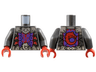 Torso Dark Purple Armor, Silver Plates, Metallic Pink Blades, Red Trim and Wolf on Back Pattern / Pearl Dark Gray Arms / Red Hands