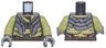 Torso Dark Silver Crude Plate Mail Armor, Dark Tan Fur, and Reddish Brown Belt and Rivets Pattern / Olive Green Arms / Dark Bluish Gray Hands