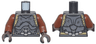 Torso Dark Silver Crude Plate Mail Armor, Silver Buckles, and Dark Tan Fur Pattern / Reddish Brown Arms / Dark Brown Hands