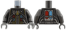 Torso Spacesuit, Dark Silver Belt and Straps, Silver Hoses, Gold Space Shuttle, Buckle and Trim, Red and Medium Blue Circles and Ovals on Back Pattern / Pearl Dark Gray Arms / Dark Bluish Gray Hands