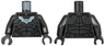 Torso Armor with Dark Silver Highlights, Metallic Light Blue and White Bat Symbol, Black Muscles Outline Pattern / Pearl Dark Gray Arms / Pearl Dark Gray Hands