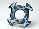 Ring 4 x 4 with 2 x 2 Hole and 4 Arrow Ends with Medium Blue and White Lightning Pattern (Ninjago Spinner Crown)