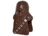 Minifigure, Head, Modified SW Wookiee, Chewbacca with Black Nose and Silver Bandolier Pattern