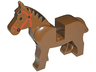 Horse with Black Eyes, Red Bridle, Black Mane Pattern