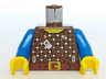 Torso Castle Dark Forestman Studded Shirt and Brown Crossbelt Pattern / Blue Arms / Yellow Hands