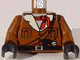 Torso Jacket with Buttons, Pockets, and Tan Fur Collar over White Undershirt, Black Belt with Buckle, Red Neckerchief, Ropes, Pistol Pattern / Brown Arms / Black Hands