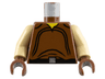 Torso SW Loose Shirt with Black Curved Lines, Belt with Silver Square Buckle, Yellow Neck Pattern / Tan Arms / Brown Hands
