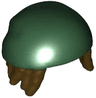 Minifigure, Hair Combo, Bandana with Molded Dark Brown Short Dreadlocks Pattern