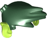 Minifigure, Hair Swept Forward with Lime Ears Pattern