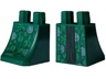 Lower Body, Skirt with Robe Ends with Silver and Bright Green Circles and Filigree over Black Dress Pattern