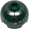 Brick, Round 2 x 2 Dome Top with SW Astromech Droid Dark Silver Panels and Band Around Dome, Bright Light Blue Dot Pattern