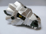 Dragon Head (Fantasy Era) Jaw Upper with Metallic Silver Armor and Yellow Eyes Pattern