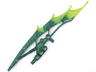 Bionicle Weapon Shield Half Ribbed Narrow with Marbled Lime Pattern