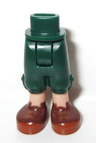 Mini Doll Hips and Trousers Cropped with Light Nougat Legs and Reddish Brown Shoes with Dark Orange Soles and Laces Pattern - Thick Hinge