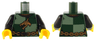 Torso Castle Kingdoms Gold Dragon Head and Chain Belt on Sand Green and Dark Green Quarters Pattern / Black Arms / Yellow Hands