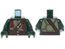 Torso Turtle Shell with Dark Brown Belts, Silver Buckles and Dark Red Bandana Pattern / Dark Green Arms / Dark Green Hands