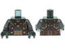 Torso LotR Armor with Dark Brown and Gold Woven Straps and Belt and Large Gold Buckle Pattern / Pearl Dark Gray Arms / Dark Green Hands
