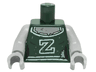 Torso Female Outline with White 'Z' and Trim, Mud Splotches and Gray Skin Pattern / Light Bluish Gray Arms / Light Bluish Gray Hands