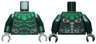 Torso Armor, Green Collar and Highlights, Silver Belt and Electrical Contacts on Back Pattern / Dark Green Arms / Dark Bluish Gray Hands