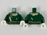 Torso Medium Nougat Rope Collar and Belt, Tan Ruffle and Straw Pattern / Dark Green Arms / White Hands
