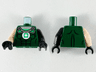 Torso Muscles Outline, Green Lantern Logo, Silver Chain Pattern / Black Arm Left with Silver Cuff Pattern / Light Nougat Arm Right / Black Hands