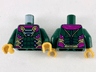 Torso Armor with Gold, Silver and Magenta Trim Pattern / Dark Green Arms / Pearl Gold Hands