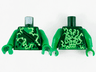 Torso Tunic with Bright Green and White Electricity Energy and Dragon on Back Pattern / Green Arms / Green Hands