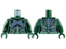 Torso Female Armor, Sand Green and Light Bluish Gray Panels Pattern / Dark Green Arms / Dark Green Hands