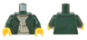 Torso Jacket Open with Gold Buttons over Tan Ribbed Sweater Pattern / Dark Green Arms / Yellow Hands