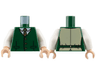 Torso Vest with 3 Buttons, White Collar Shirt, Tie with Dark Red, Dark Green and Gold Stripes Pattern / White Arms / Light Nougat Hands