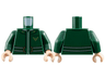 Torso Jacket with Black Seams, White Belt and Gold Buckle and Atreides Hawk Crest Pattern / Dark Green Arms / Light Nougat Hands