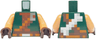 Torso Pixelated Dark Brown, Reddish Brown and Dark Orange Strap and Belt with Silver Buckle, White and Light Bluish Gray Bone on Back Pattern / Nougat Arms / Dark Brown Hands